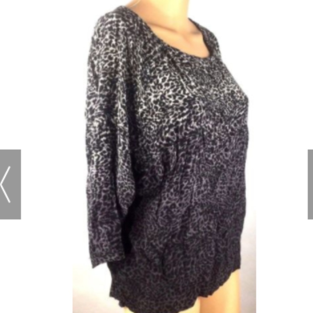 Joie Blouse White Leopard Ombre Silk S